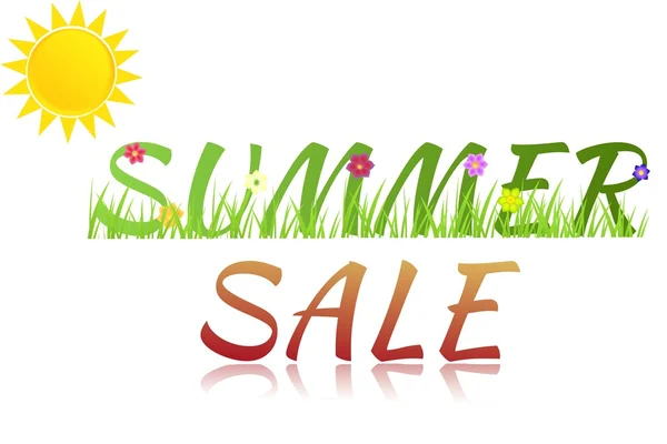 Inscription Summer sale with flowers,grass — Stock Photo, Image
