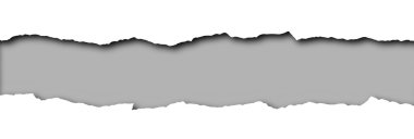 izole metin gri alanı olan yırtık kağıt