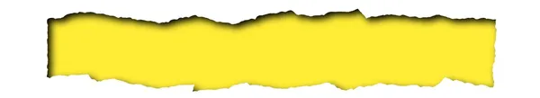 Roztrhaný papír s žlutým prostor pro text, izolované — Stock fotografie