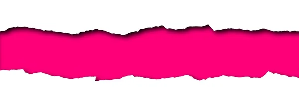 Zerrissenes Papier mit rosa Platz für Text isoliert — Stockfoto