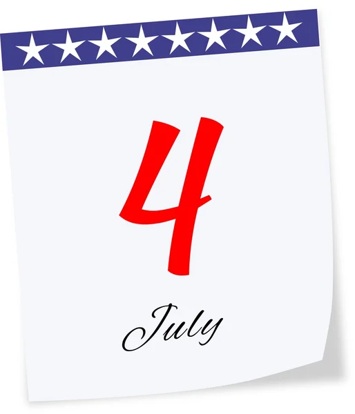 Giorno dell'indipendenza il 4 luglio. Pagina del calendario — Foto Stock