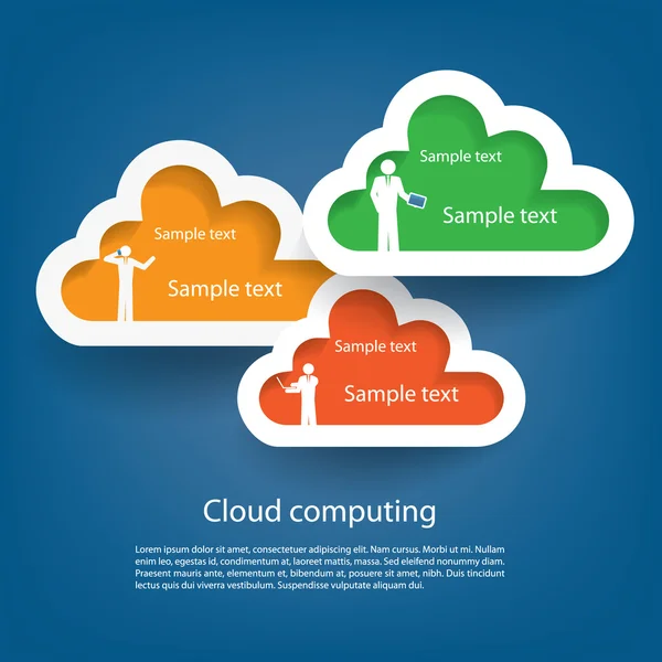 Infográficos de computação em nuvem —  Vetores de Stock