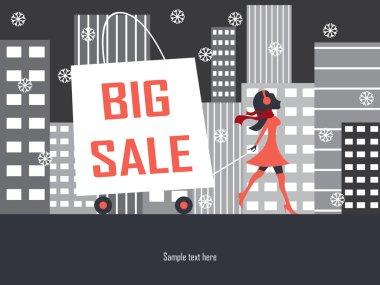 büyük satış promosyon illüstrasyon