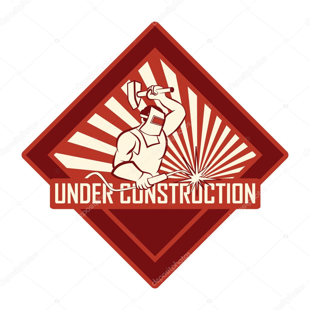 Vintage under construction sign