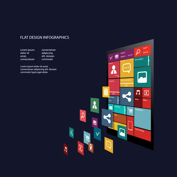 Applicazioni per smartphone infografica — Vettoriale Stock