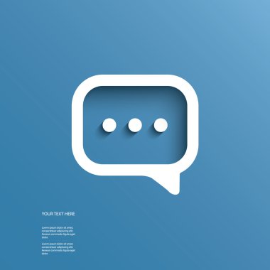 mavi zemin üzerine sohbet veya ileti simgesi