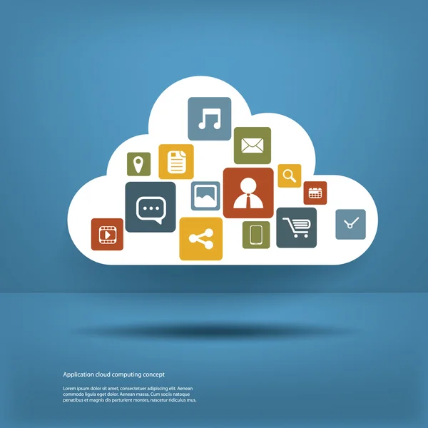 Cloud computing koncept design layout — Stock vektor