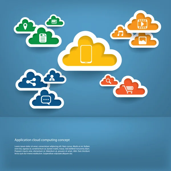 Gestaltung des Cloud Computing Konzepts — Stockvektor