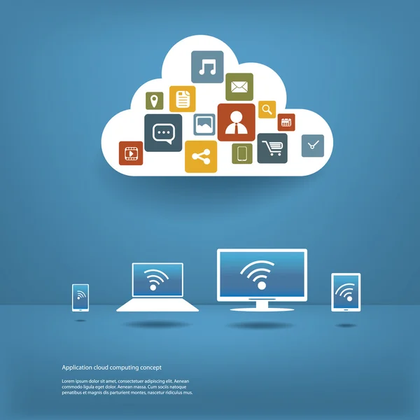 Concepto de computación en nube — Vector de stock