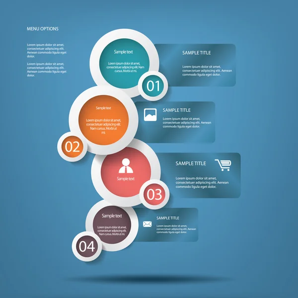 Elementos infográficos brancos redondos com vários ícones adequados para infográficos, layout da web, apresentações, etc. . —  Vetores de Stock