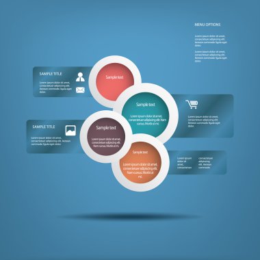 Beyaz Infographic elemanları çeşitli simgeleri infographics, web düzeni, sunum, vb için uygun olan yuvarlak.