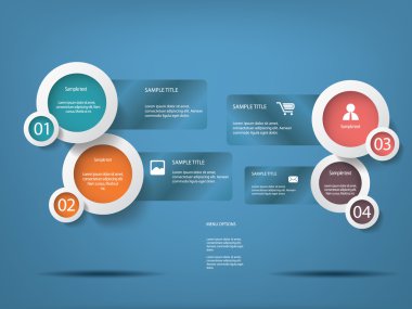 Beyaz Infographic elemanları çeşitli simgeleri infographics, web düzeni, sunum, vb için uygun olan yuvarlak.