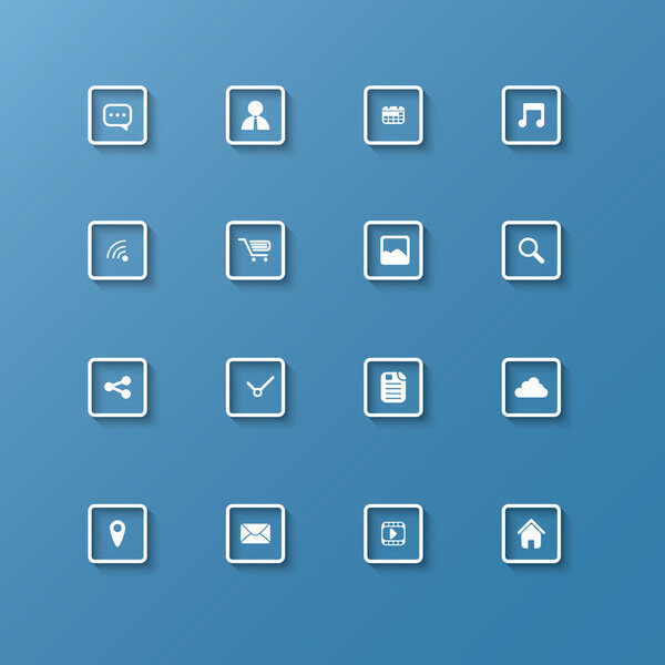 Набор иконок в чистом современном дизайне
