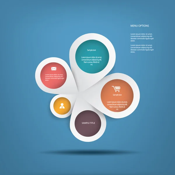 Infographies rondes blanches — Image vectorielle