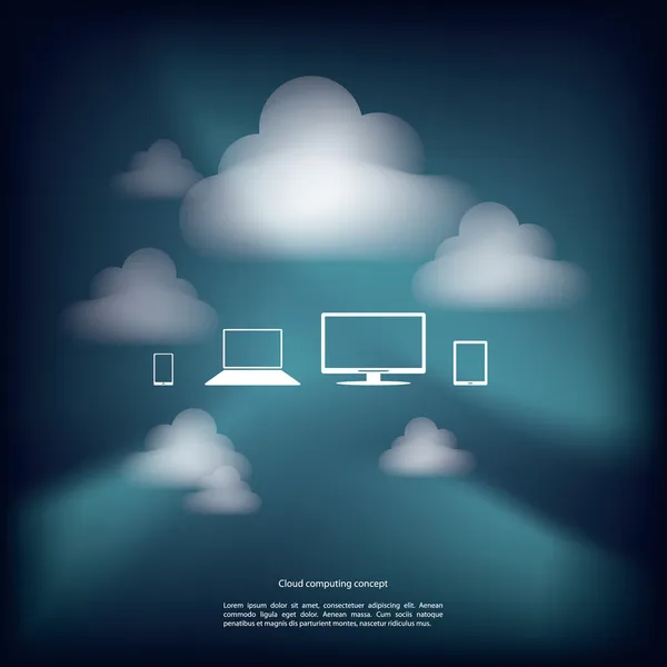 Concepto de computación en nube vector ilustración — Vector de stock