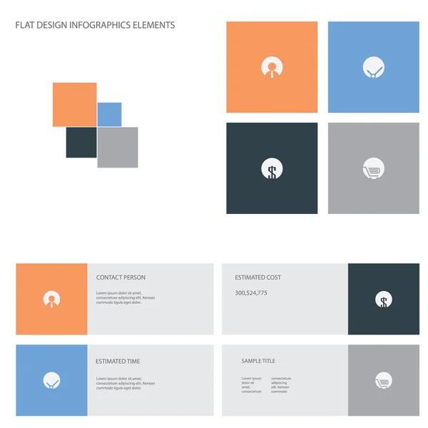 Plochý design ikony nastavit infographics pro firemní prezentace — Stockový vektor