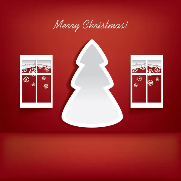 Ilustración de vectores de tarjetas navideñas con espacio para texto — Vector de stock