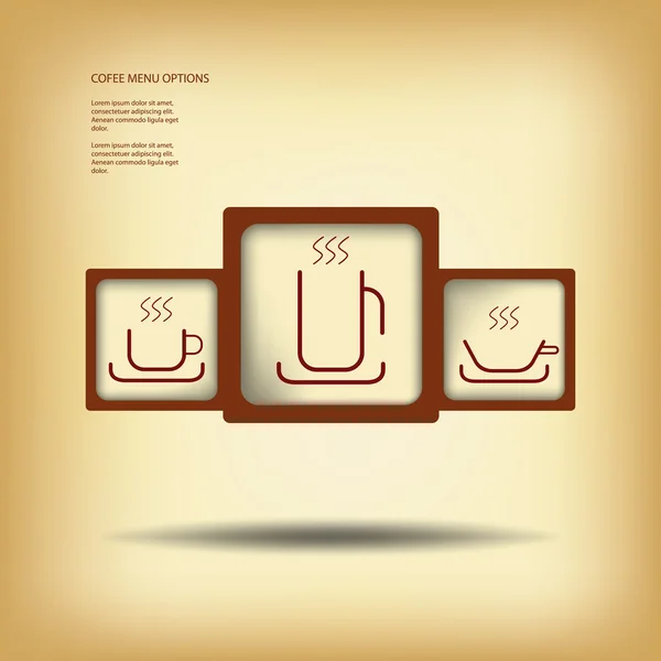 Menu café ou infographie illustration vectorielle avec différents types de café adapté pour menu restaurant ou présentation — Image vectorielle