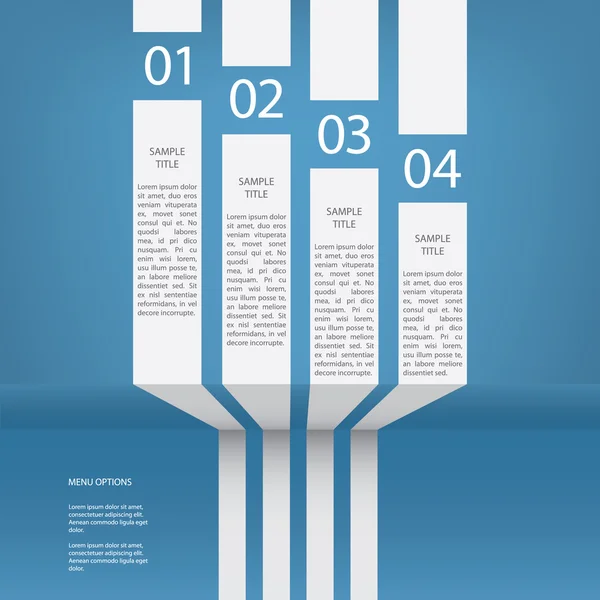Infographics menu vector design met vier opties — Stockvector