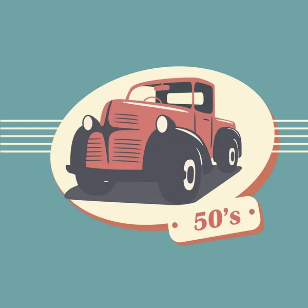 Vintage camioneta retro coche — Vector de stock