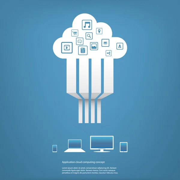 Koncept vektorové ilustrace cloud computing — Stockový vektor