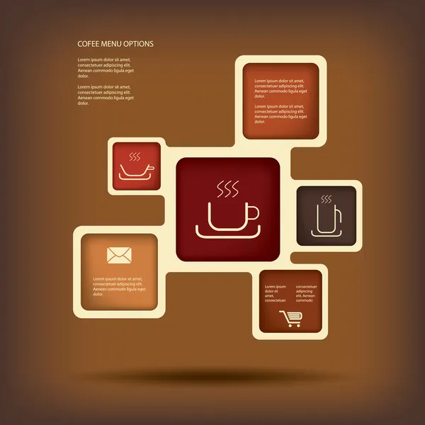 Coffee menu or infographics vector illustration with various types of coffee suitable for restaurant menu or presentation — Stock Vector