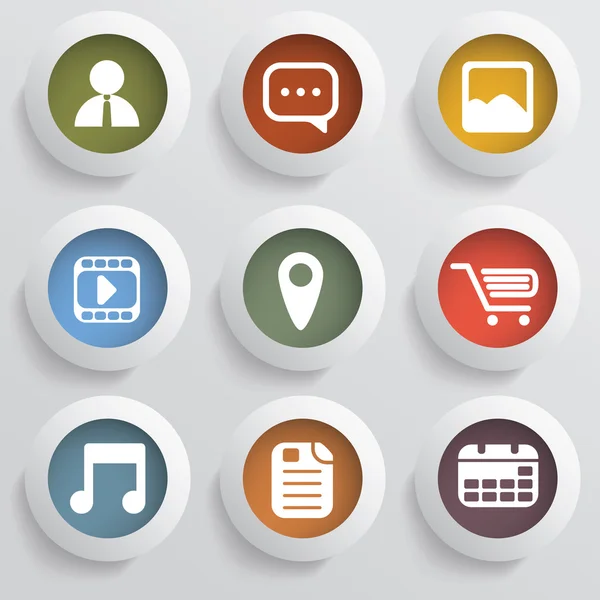 Różnych aplikacji zestaw ikon z różnych kolorach nadaje się do projektowania stron internetowych lub Infografika — Wektor stockowy