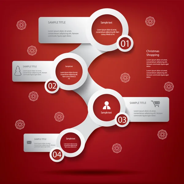 Witte infographic elementen in Kerstmis ontwerp — Stockvector