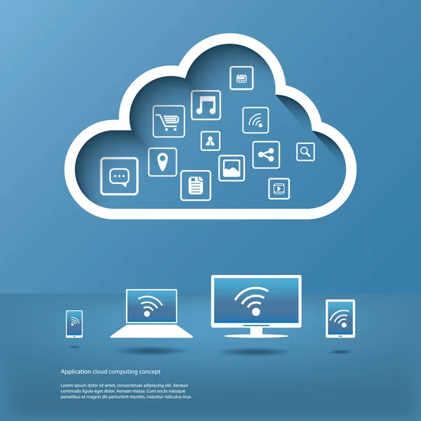 Cloud computing koncepce infografika — Stockový vektor