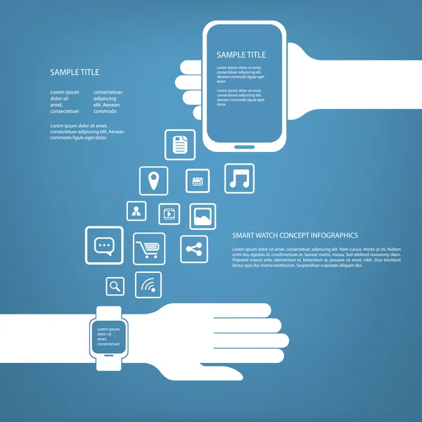 Smart Watch infografías concepto vector ilustración con espacio para el texto — Vector de stock