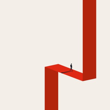 İş kariyeri fırsatı ya da zor vektör konsepti. Başarının, ilerlemenin, gelişmenin sembolü. En küçük illüstrasyon.