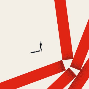 Engelleri aşmak, engelleri aşmak, vektör kavramı. Fırsat sembolü, meydan okuma. En küçük illüstrasyon.