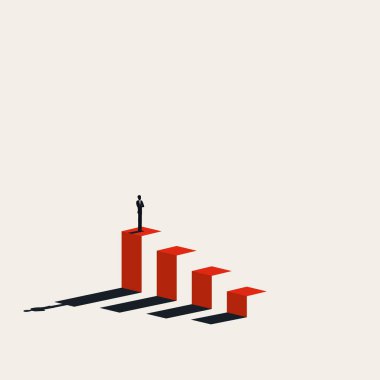 İş kazası ve depresyon vektörü kavramı. İflasın, başarısızlığın, durgunluğun sembolü. En küçük eps10 illüstrasyonu.