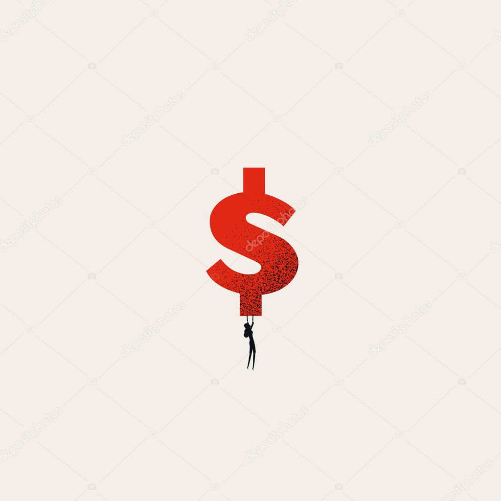 Business investment vector concept. Symbol of making profit, money, success and growth. Minimal design illustration.