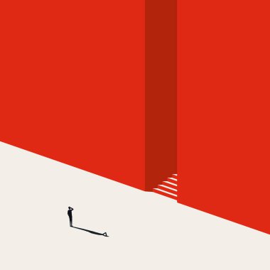 Kariyer fırsatı vektör konsepti. Şirket merdiveninin, basamakların, terfinin sembolü. En küçük illüstrasyon