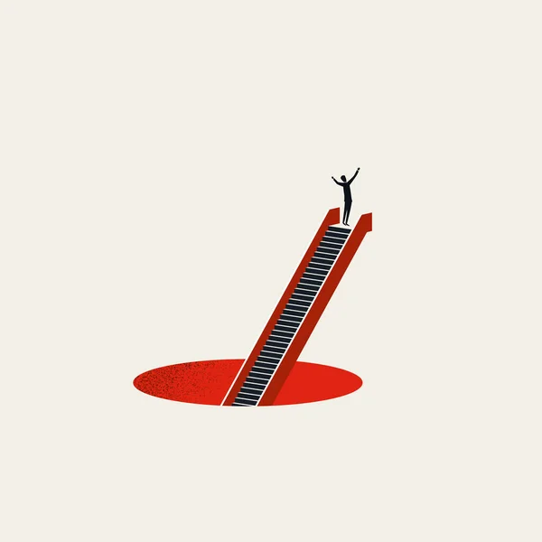 Business success in career vector concept. Symbol of winner, victory, achievement and promotion. Minimal illustration. — Stok Vektör