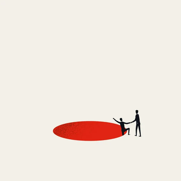 Aide aux entreprises, soutien et concept de vecteur d'assistance. Symbole de travail d'équipe, solution, succès. Illustration minimale — Image vectorielle