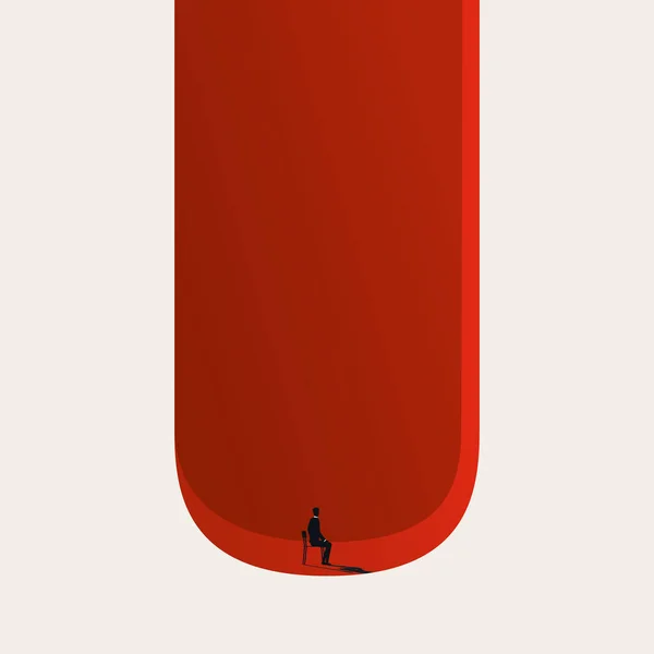 Företagsmisslyckande och utmana vektor koncept. Svårighetssymbol, depression, ge upp. Minimal illustration. — Stock vektor