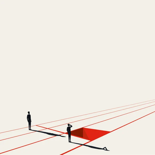 Business and career inequality vector concept. Unfair advantage and disadvantage symbol. Minimal design illustration. — Stok Vektör