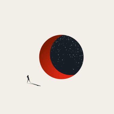 İş fırsata ve başarıya doğru ilerliyor, vektör konsepti. Hırs, motivasyon ve liderliğin sembolü..