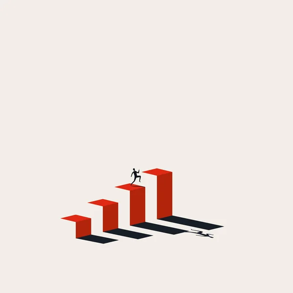 Ambition d'entreprise et concept vectoriel de motivation. Symbole de croissance, de réussite, d'opportunité. Illustration minimale. — Image vectorielle