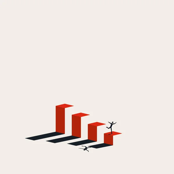 Business crash and failure vector concept. Symbol of bankrutpcy, crisis, market decline. Minimal illustration. — Image vectorielle
