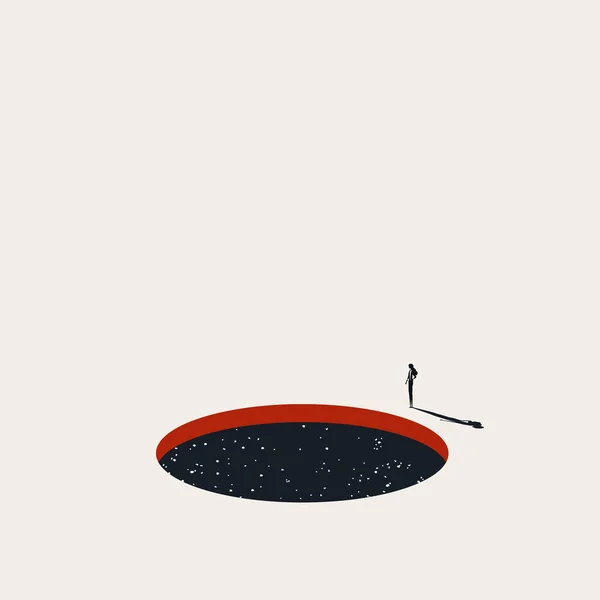 Business crash, depression vector concept. Symbol of recession, risk, danger. Minimal illustration. — стоковый вектор