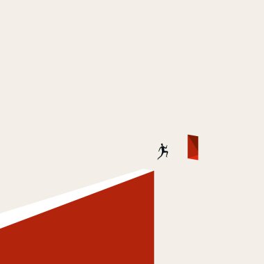 İş ya da kariyer fırsatı vektör kavramı. Meydan okumanın, başarının, başarının, hırsının sembolü. En düşük tasarım