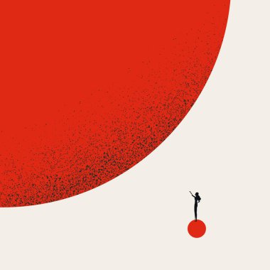 Yıldız vektör konsepti için iş erişimi. Hırs, başarı, motivasyon ve mücadelenin sembolü. En küçük illüstrasyon