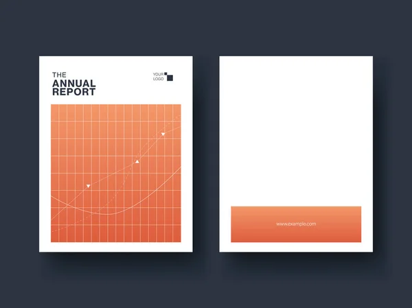Yıllık iş raporu vektör şablonunu kapsar. Modern broşür taslağı. Asgari tasarım illüstrasyonu. — Stok Vektör