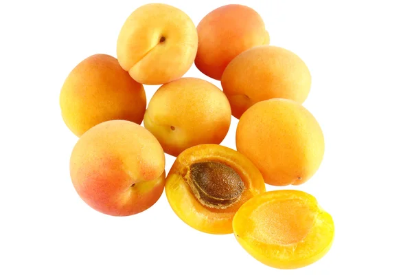Eight Apricots - one cut - optional — Stock Photo, Image
