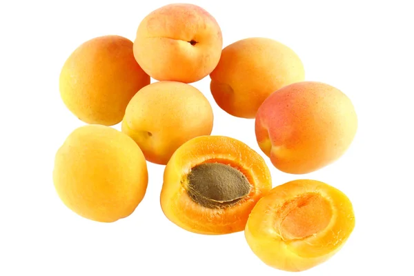 Seven Apricot - a cross-section - optional — Stock Photo, Image