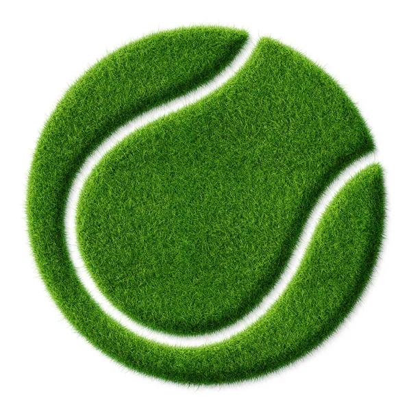 Grön Tennisboll Ikon Grafik Grasoptik Wie Auf Dem Sportplatz Rasen — Stockfoto
