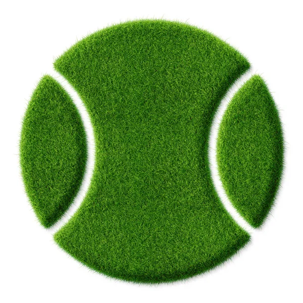 Green Tennisball Icon Grafik Grasoptik Wie Auf Dem Sportplatz Rasen — Stock fotografie